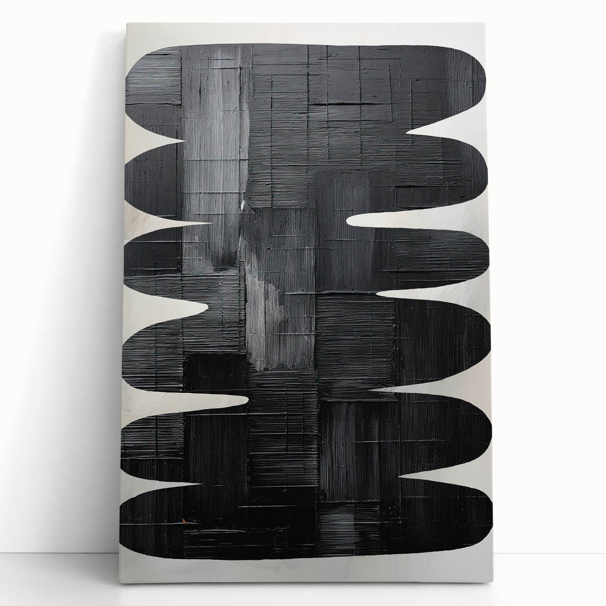 Minimalist Black Abstract Wall Art – Modern Curved Line Design