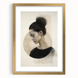 Modern Minimalist Portrait Art – Elegant Abstract Female Silhouette