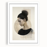 Modern Minimalist Portrait Art – Elegant Abstract Female Silhouette