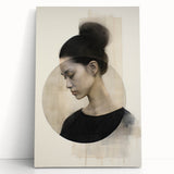 Modern Minimalist Portrait Art – Elegant Abstract Female Silhouette