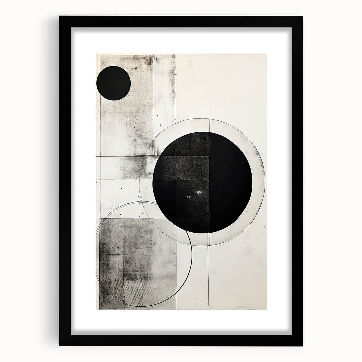 Minimalist Geometric Wall Art – Modern Black and White Abstract Design