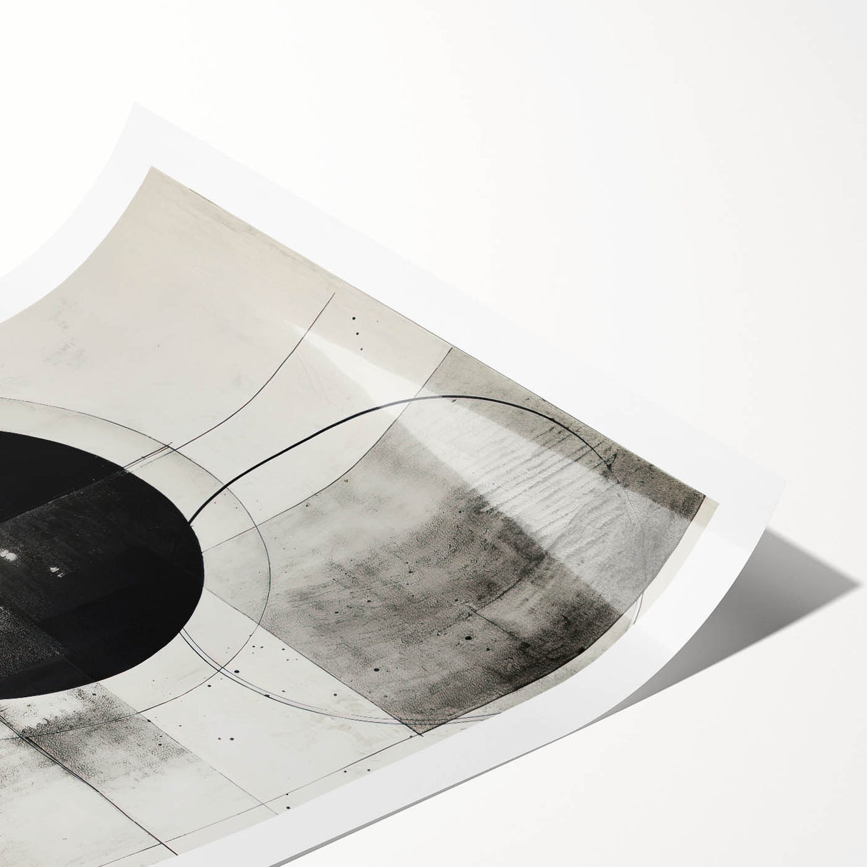 Minimalist Geometric Wall Art – Modern Black and White Abstract Design