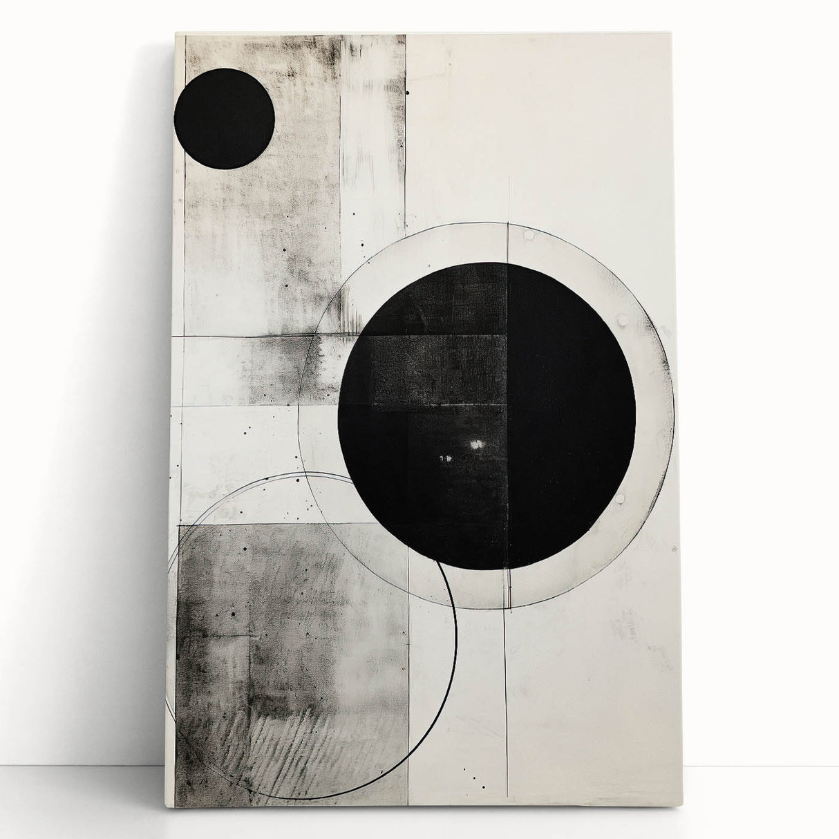 Minimalist Geometric Wall Art – Modern Black and White Abstract Design