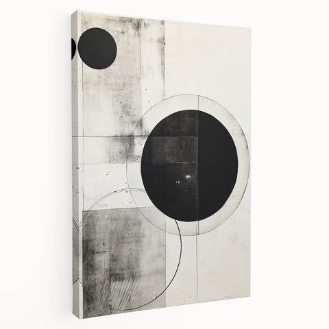 Minimalist Geometric Wall Art – Modern Black and White Abstract Design
