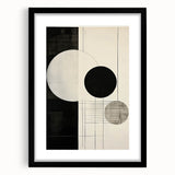 Minimalist Wall Art – Modern Black and White Geometric Circle Design