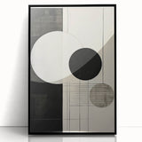 Minimalist Wall Art – Modern Black and White Geometric Circle Design