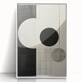 Minimalist Wall Art – Modern Black and White Geometric Circle Design