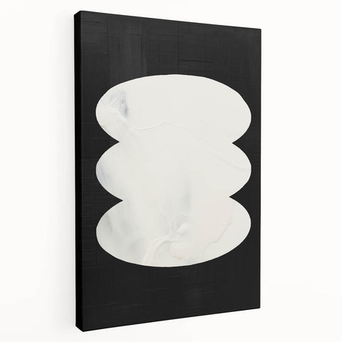 Minimalist Abstract Wall Art – Black and White Organic Shape Design