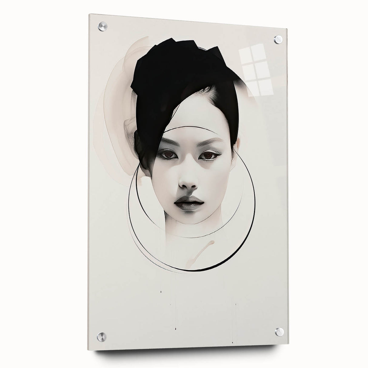 Minimalist Portrait Wall Art – Abstract Black and White Female Silhouette
