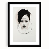 Minimalist Portrait Wall Art – Abstract Black and White Female Silhouette