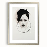 Minimalist Portrait Wall Art – Abstract Black and White Female Silhouette