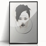 Minimalist Portrait Wall Art – Abstract Black and White Female Silhouette