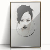 Minimalist Portrait Wall Art – Abstract Black and White Female Silhouette