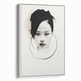 Minimalist Portrait Wall Art – Abstract Black and White Female Silhouette