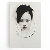 Minimalist Portrait Wall Art – Abstract Black and White Female Silhouette