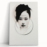 Minimalist Portrait Wall Art – Abstract Black and White Female Silhouette