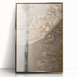 Minimalist Landscape Art: Soft Field of Wildflowers in Neutral Tones