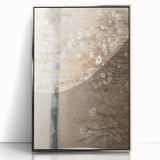 Minimalist Landscape Art: Soft Field of Wildflowers in Neutral Tones