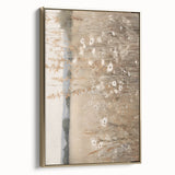 Minimalist Landscape Art: Soft Field of Wildflowers in Neutral Tones