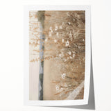 Minimalist Landscape Art: Soft Field of Wildflowers in Neutral Tones
