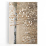 Minimalist Landscape Art: Soft Field of Wildflowers in Neutral Tones