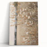 Minimalist Landscape Art: Soft Field of Wildflowers in Neutral Tones