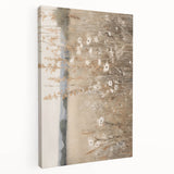 Minimalist Landscape Art: Soft Field of Wildflowers in Neutral Tones