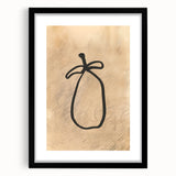 Minimalist Abstract Line Art: Organic Shape with Neutral Background