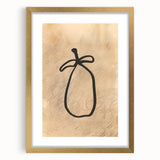 Minimalist Abstract Line Art: Organic Shape with Neutral Background