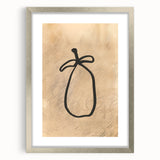 Minimalist Abstract Line Art: Organic Shape with Neutral Background