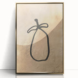 Minimalist Abstract Line Art: Organic Shape with Neutral Background