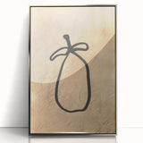 Minimalist Abstract Line Art: Organic Shape with Neutral Background