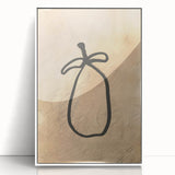 Minimalist Abstract Line Art: Organic Shape with Neutral Background