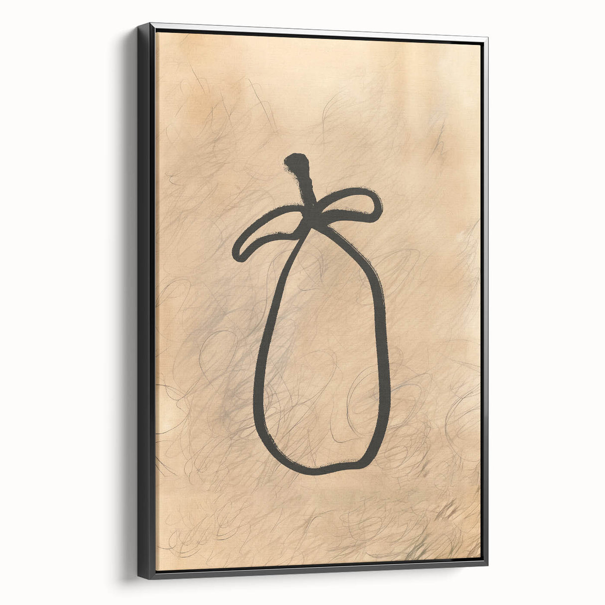 Minimalist Abstract Line Art: Organic Shape with Neutral Background
