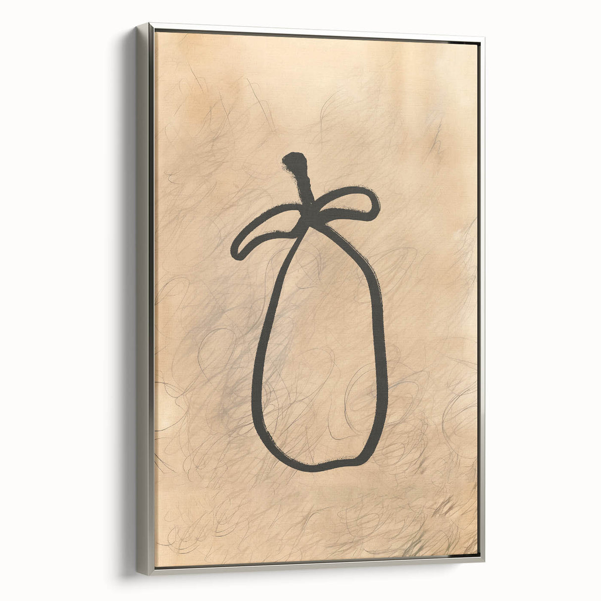Minimalist Abstract Line Art: Organic Shape with Neutral Background