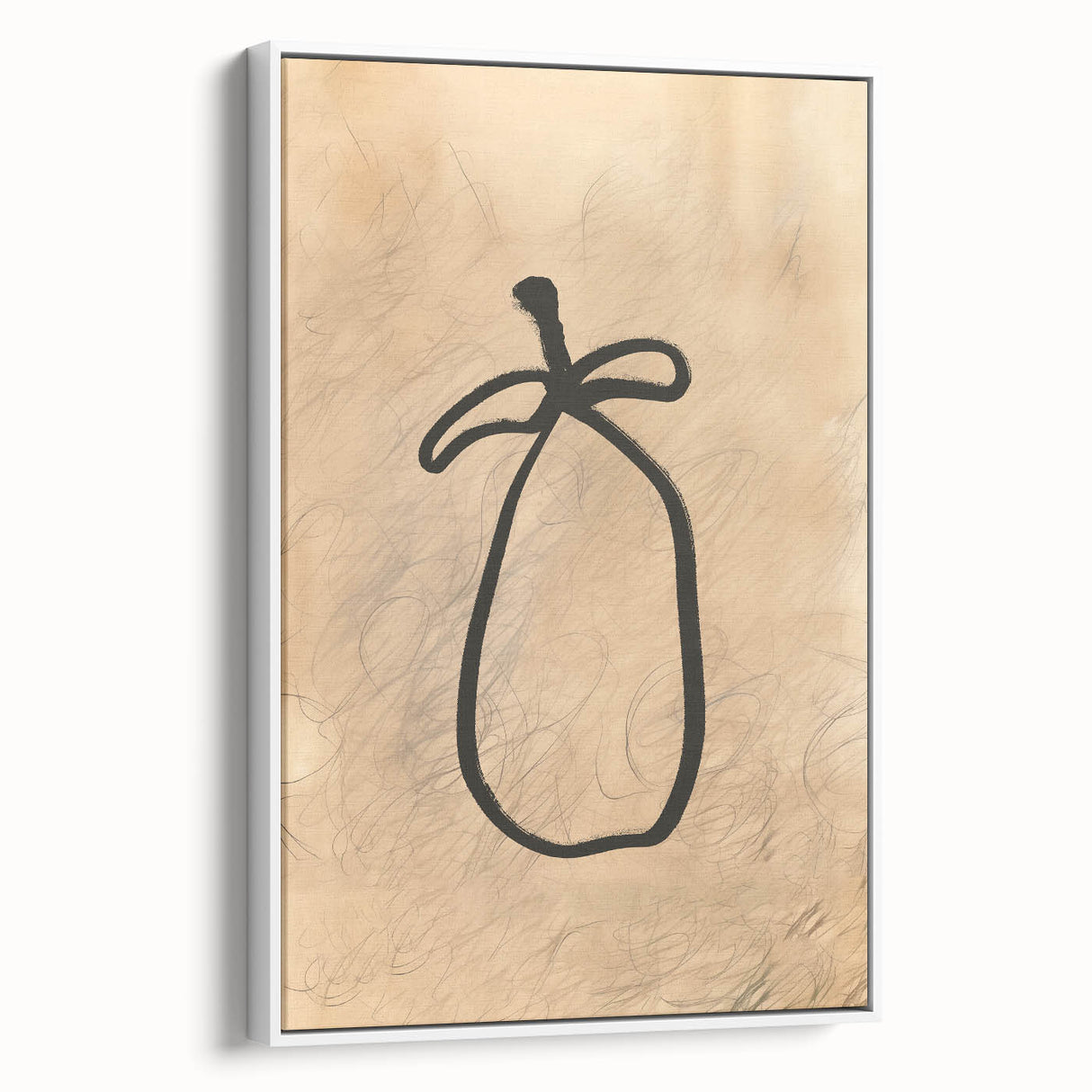 Minimalist Abstract Line Art: Organic Shape with Neutral Background