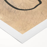 Minimalist Abstract Line Art: Organic Shape with Neutral Background