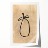 Minimalist Abstract Line Art: Organic Shape with Neutral Background