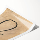 Minimalist Abstract Line Art: Organic Shape with Neutral Background