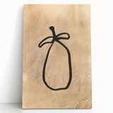 Minimalist Abstract Line Art: Organic Shape with Neutral Background