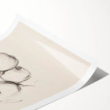 Minimalist Botanical Line Art: Sketch of Apples on Branch in Neutral Tones