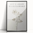 Minimalist Botanical Art: "Let’s Grow Wildflowers" Modern Floral Print