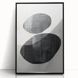 Minimalist Abstract Wall Art – Black Organic Shapes on White Canvas