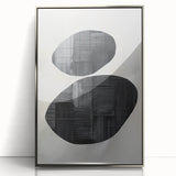 Minimalist Abstract Wall Art – Black Organic Shapes on White Canvas