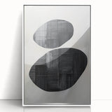 Minimalist Abstract Wall Art – Black Organic Shapes on White Canvas