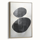 Minimalist Abstract Wall Art – Black Organic Shapes on White Canvas