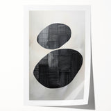 Minimalist Abstract Wall Art – Black Organic Shapes on White Canvas