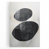 Minimalist Abstract Wall Art – Black Organic Shapes on White Canvas
