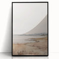 Minimalist Landscape Art: Tranquil Coastal Scene in Neutral Tones