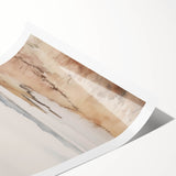 Minimalist Landscape Art: Tranquil Coastal Scene in Neutral Tones